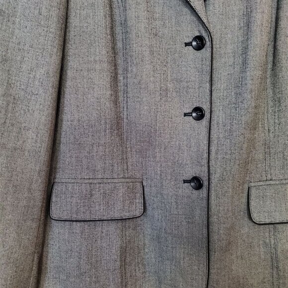 Norton McNaughton Womens Gray Stretch Blazer Jacket With Button Front & Pockets - Picture 3 of 7